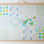Re-cover a bulletin board with scrap fabric