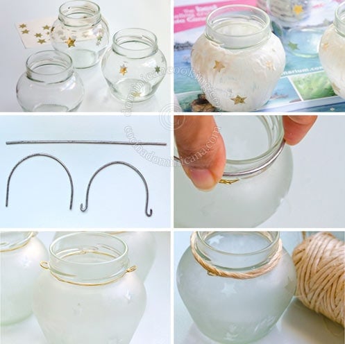 I made some more lanterns from marmalade jars to show you the how-to process. They turned out beautifully!