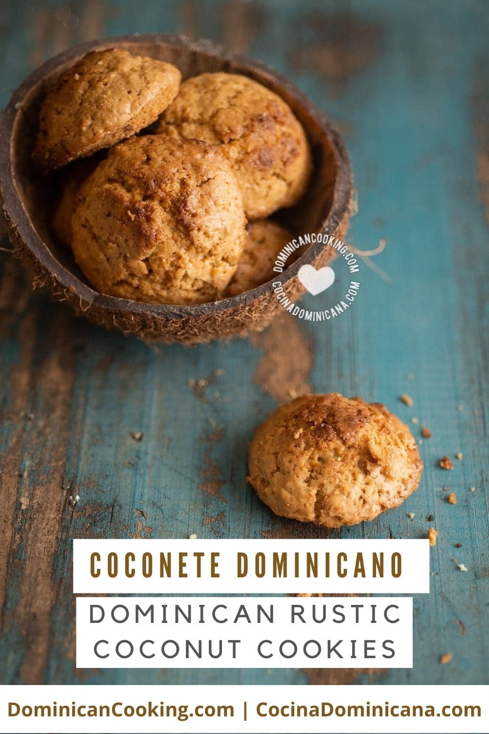 Coconete dominicano (rustic coconut cookies) recipe.