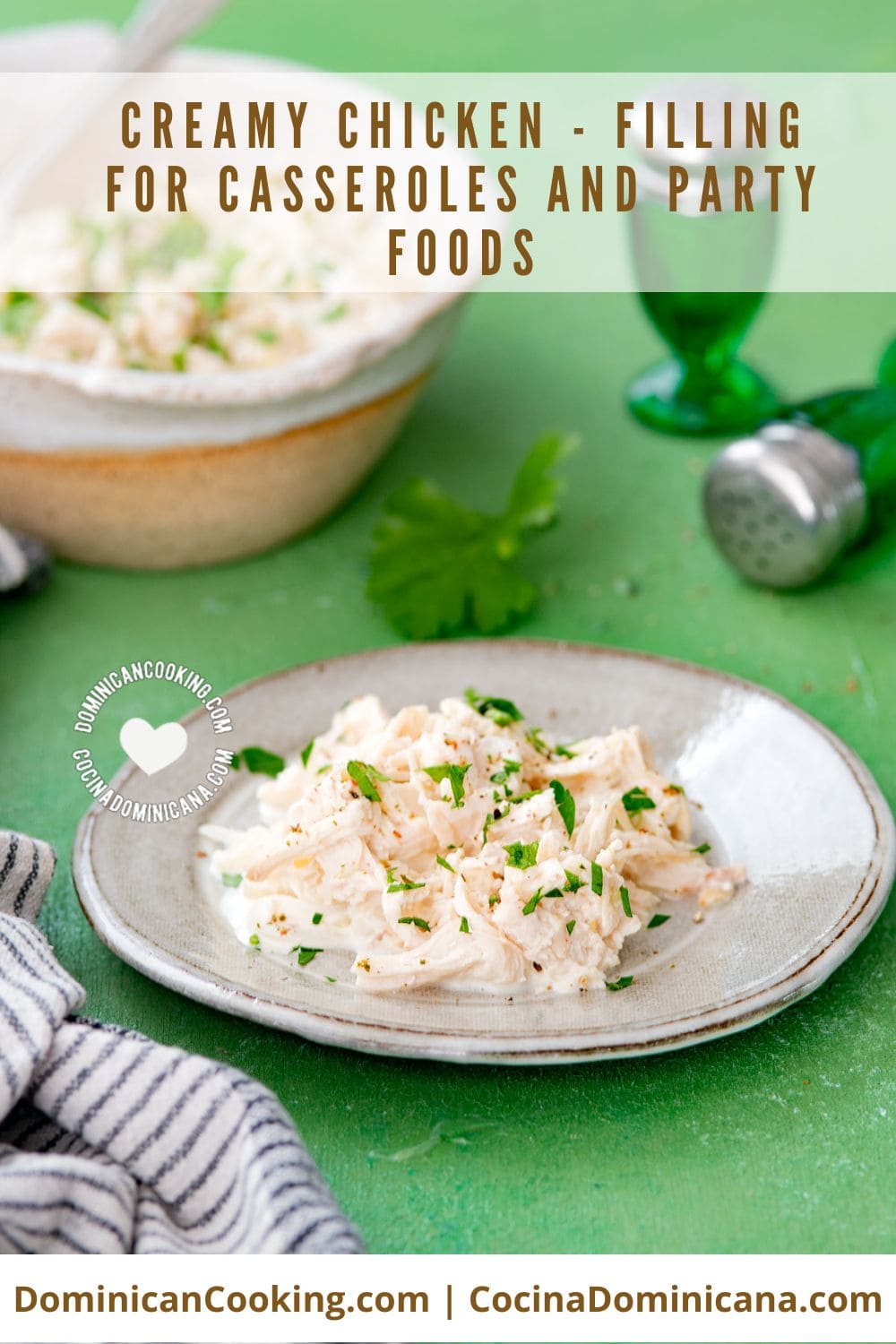 Creamy chicken - filling for casseroles and party foods.