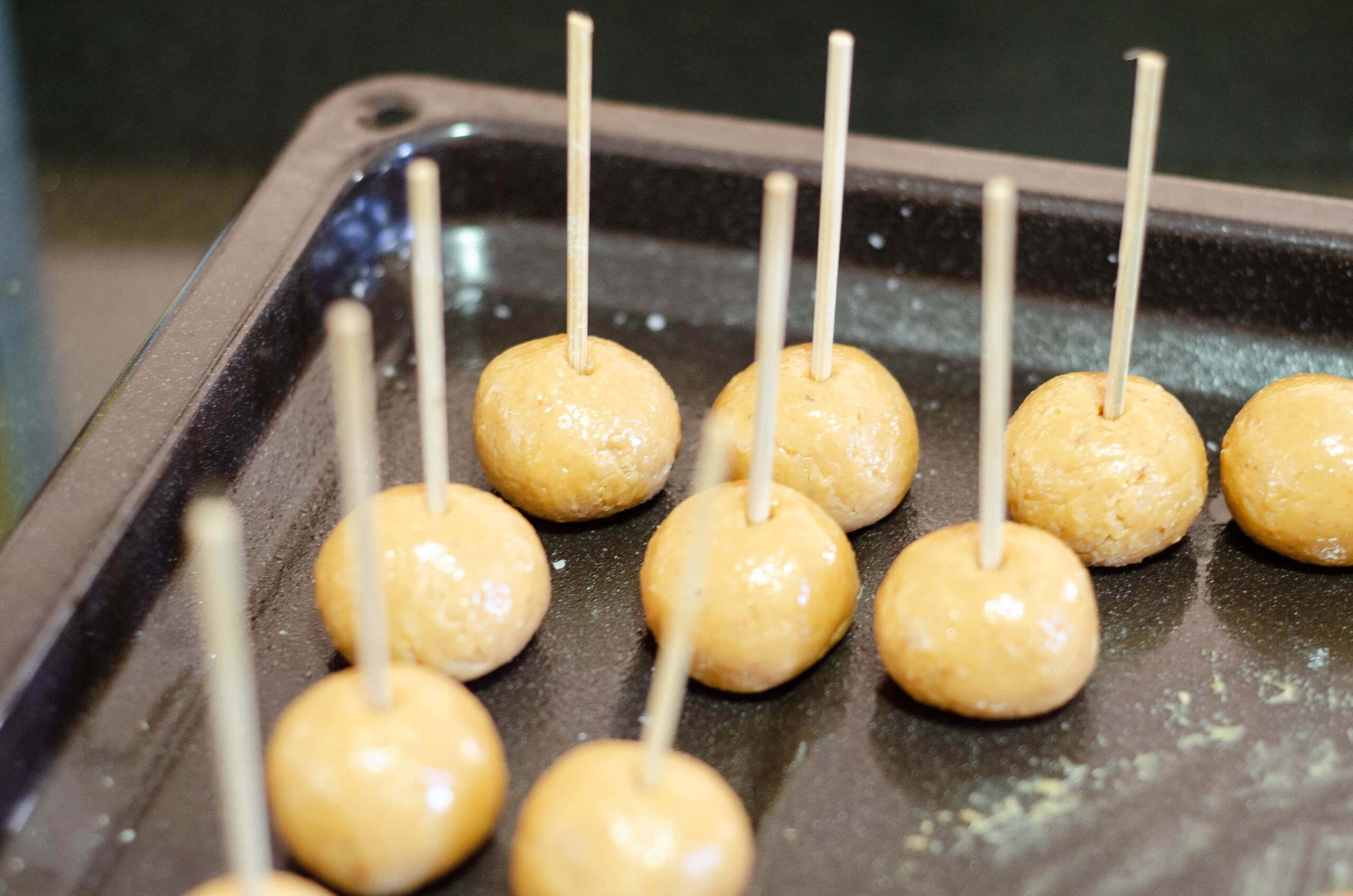 Coconut balls with lollipop sticks