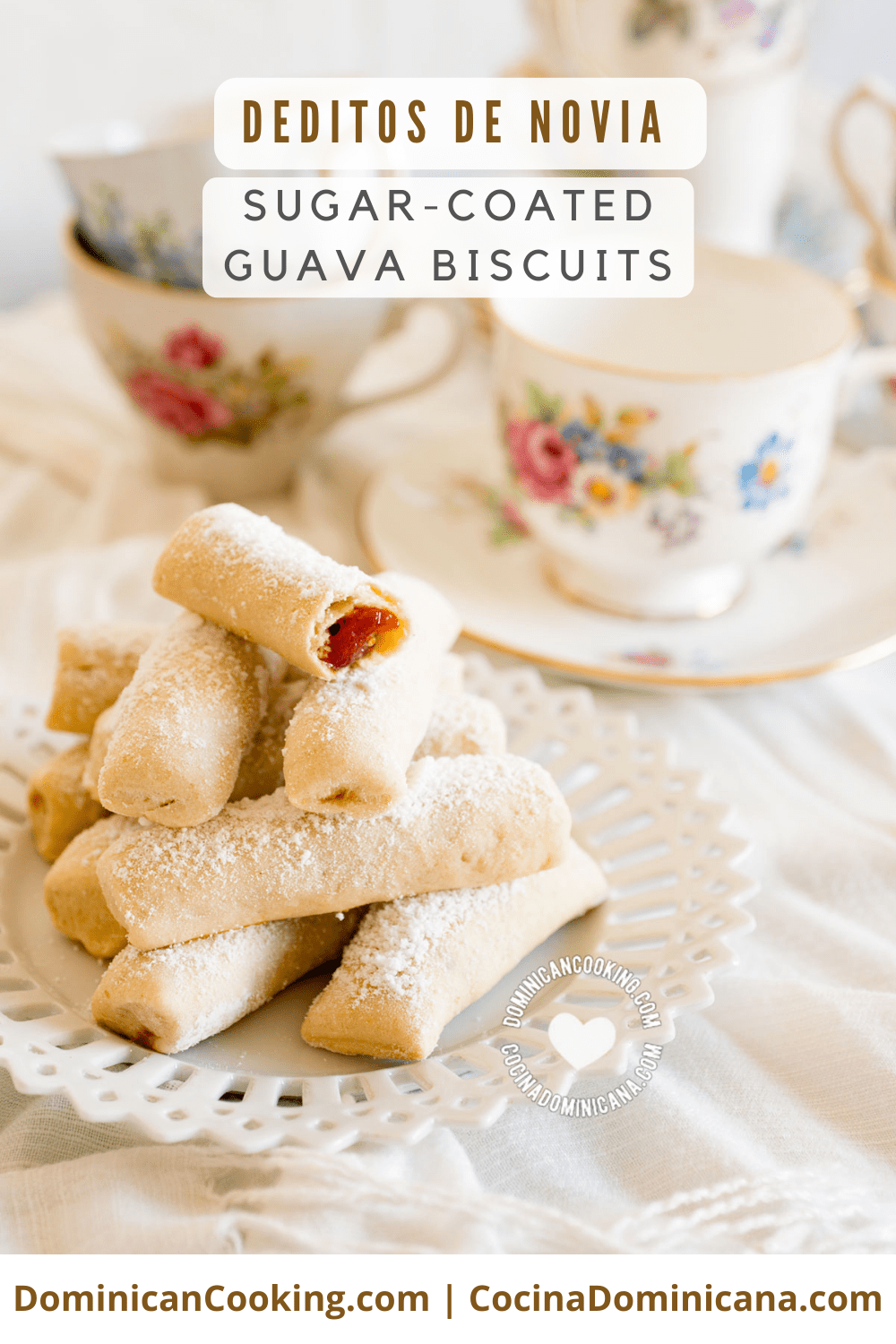Deditos de novia (sugar-coated guava biscuits) recipe.