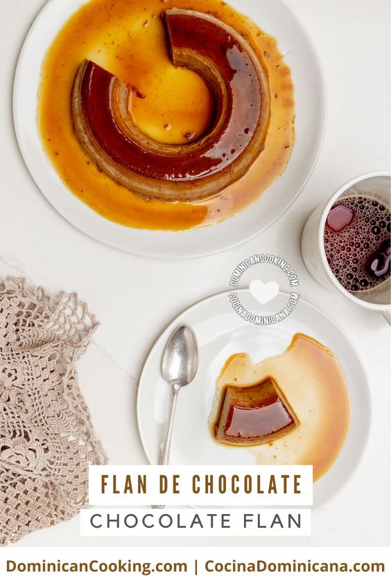 Flan de chocolate (chocolate flan) recipe.