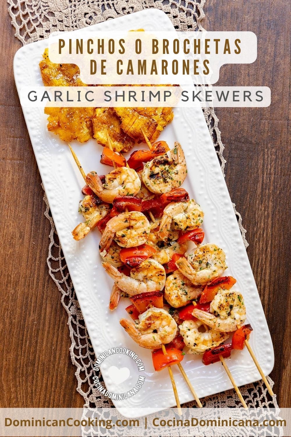 Garlic shrimp skewers (pinchos de camarones) recipe.