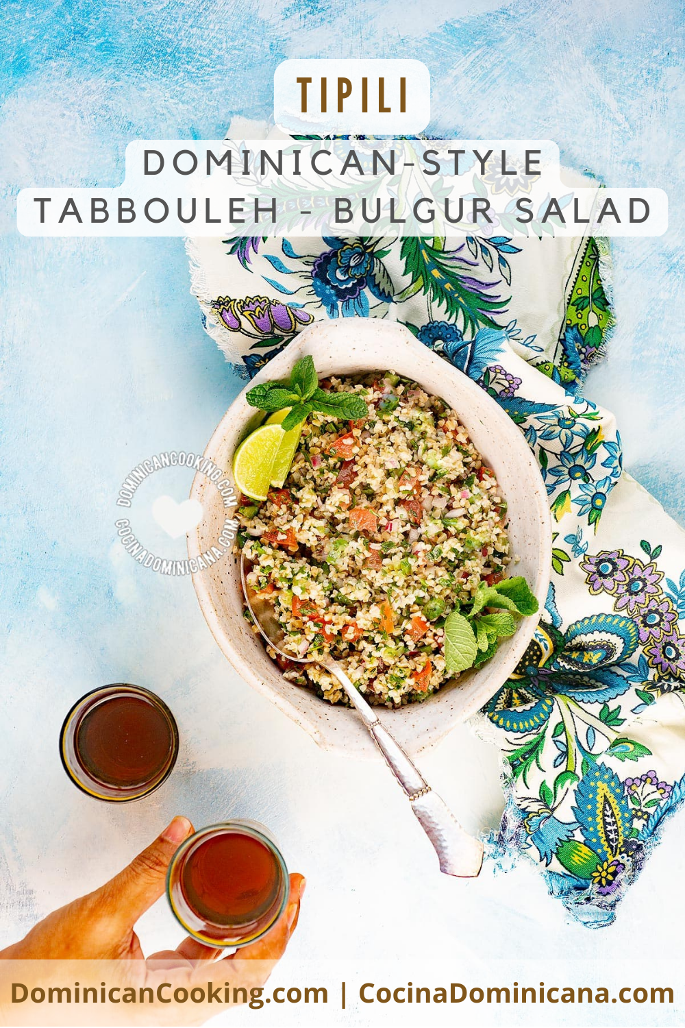 Tipili- Dominican style tabbouleh bulgur salad recipe.