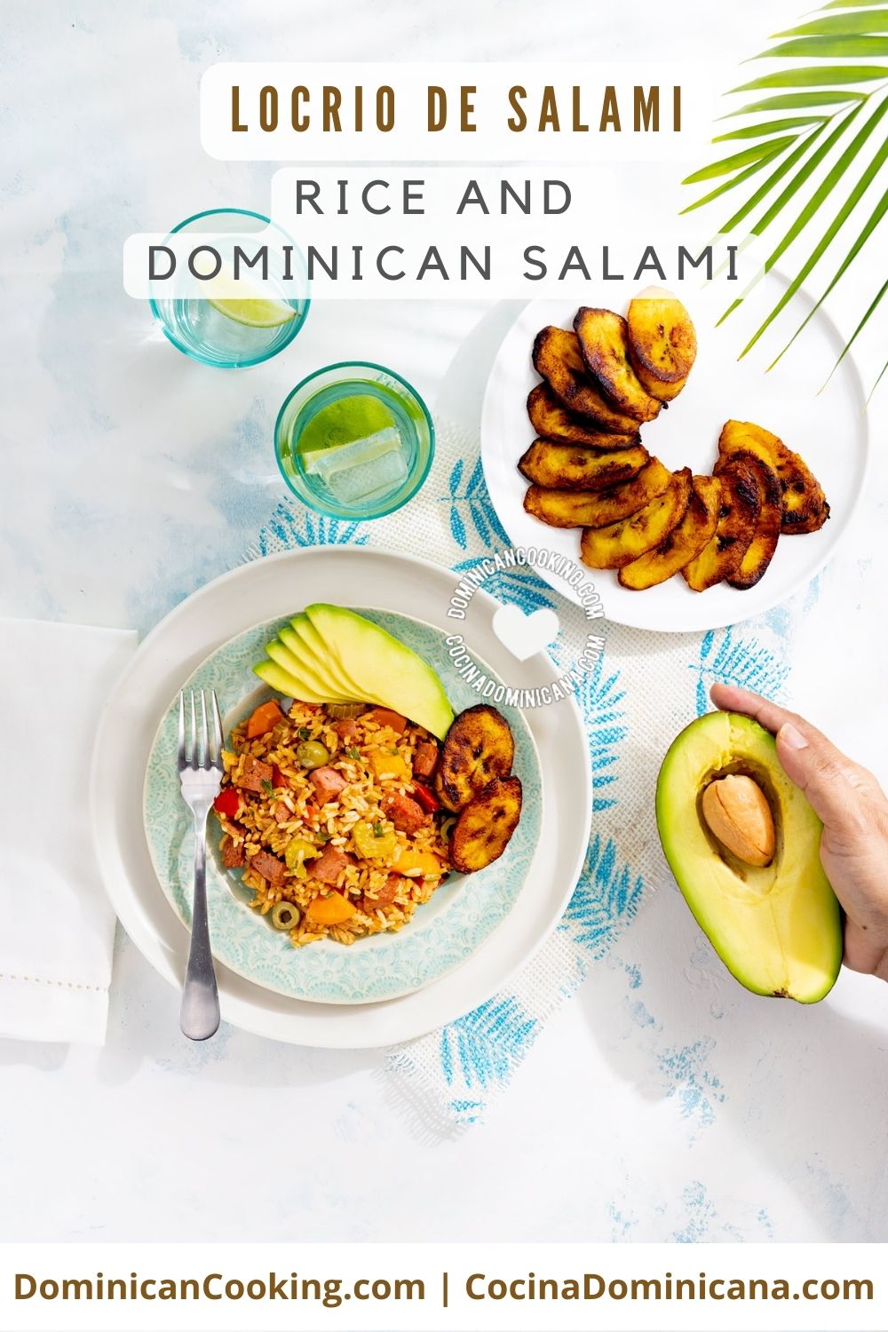 Locrio de salami (rice and dominican salami) recipe.