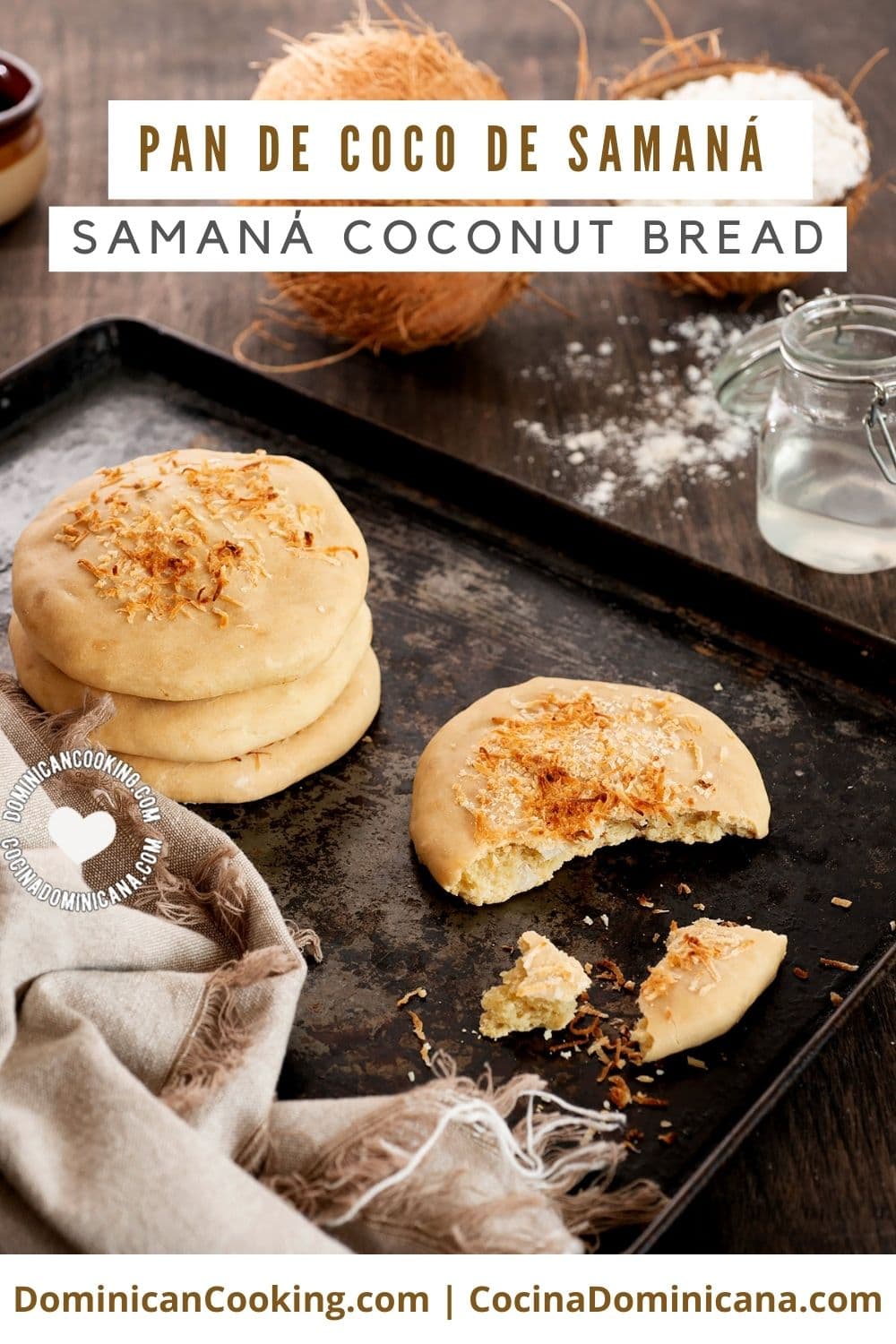 Pan de coco de Samaná (Samaná coconut bread) recipe.