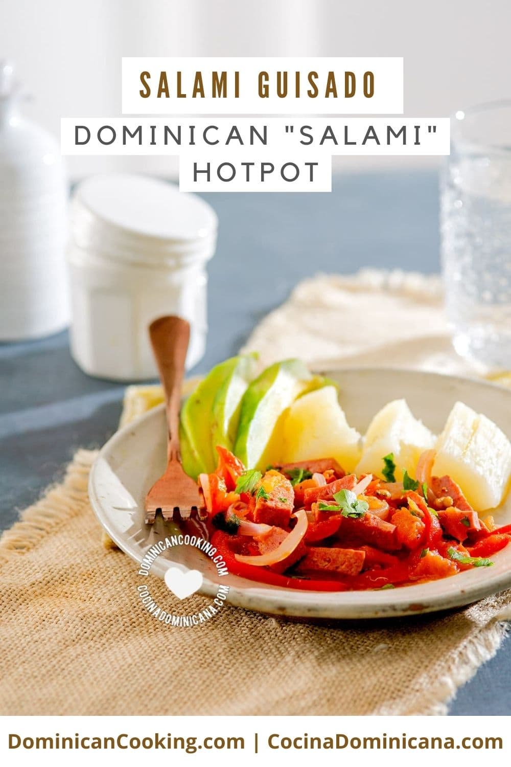 Salami guisado (Dominican salami hotpot) recipe.