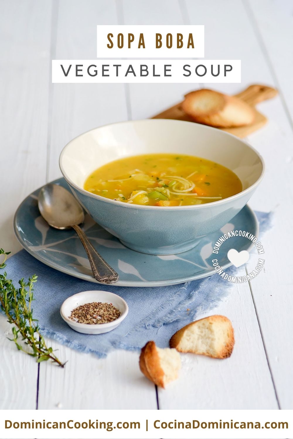 Sopa boba (vegetable soup) recipe.