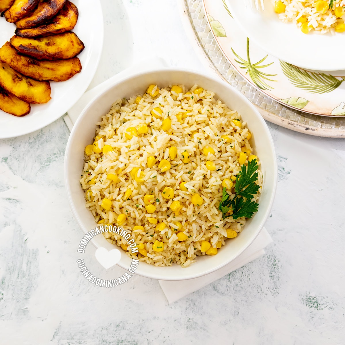 Rice with corn (arroz con maiz).