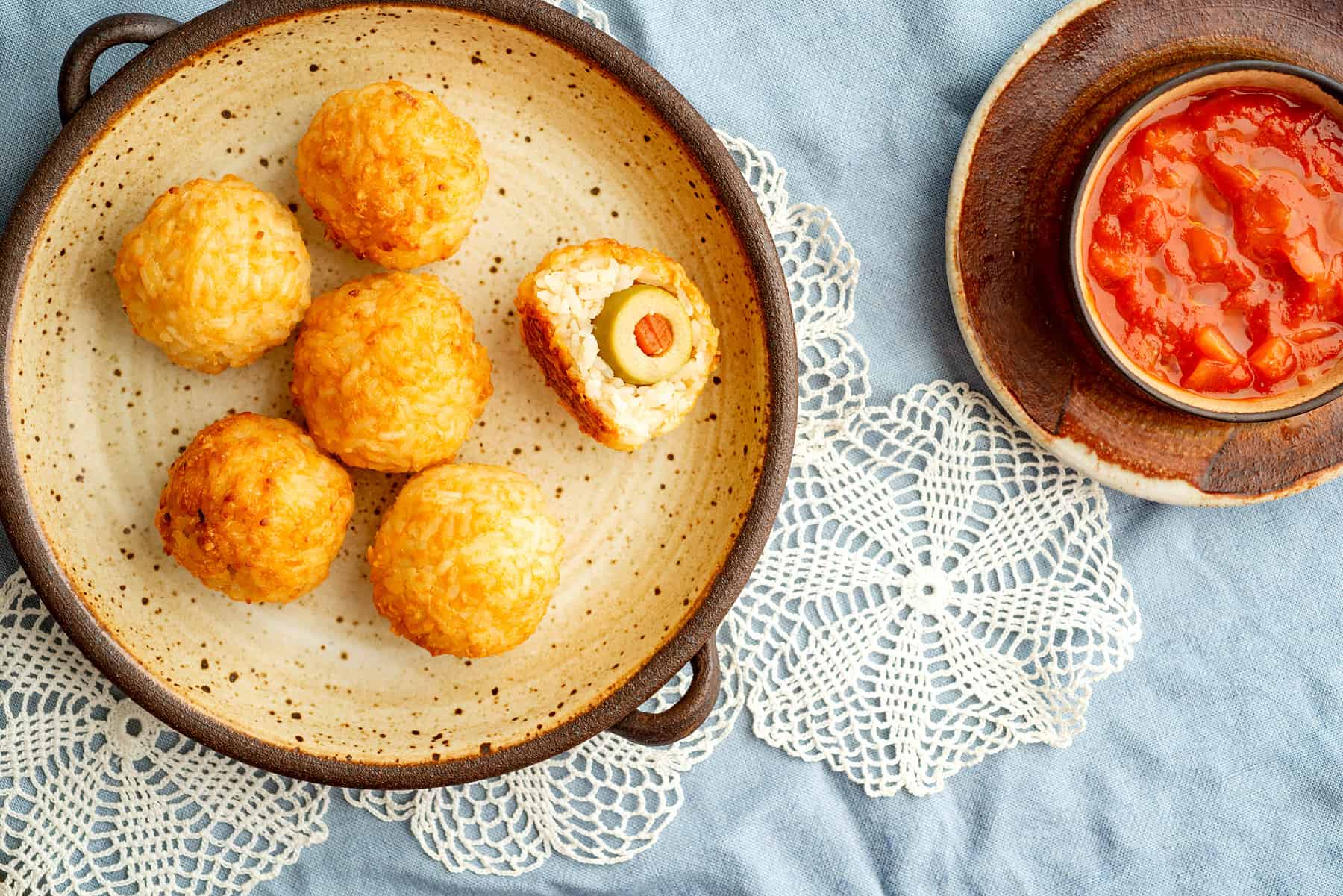 Baked rice balls.
