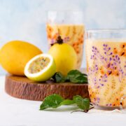 Mango and passionfruit smoothie and cocktail