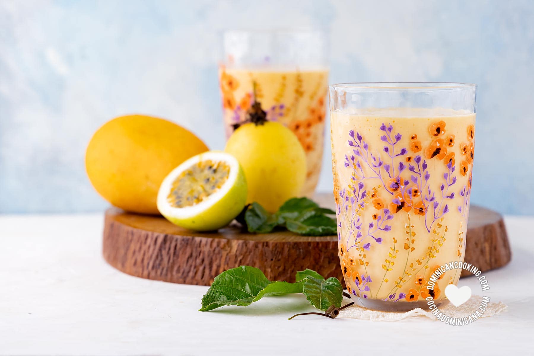 Mango and passionfruit smoothie and cocktail