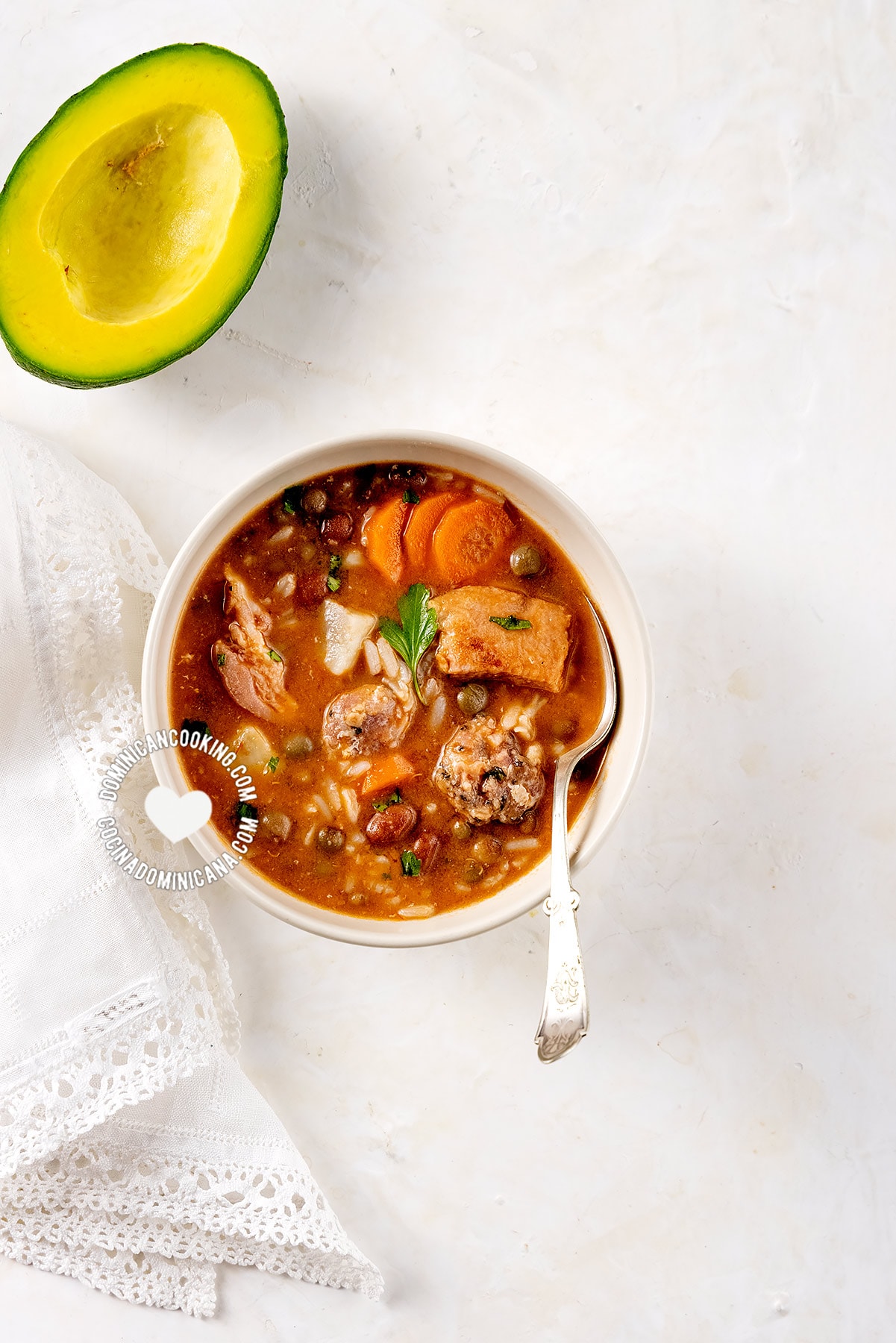 Dominican chambre (rice and beans stew)