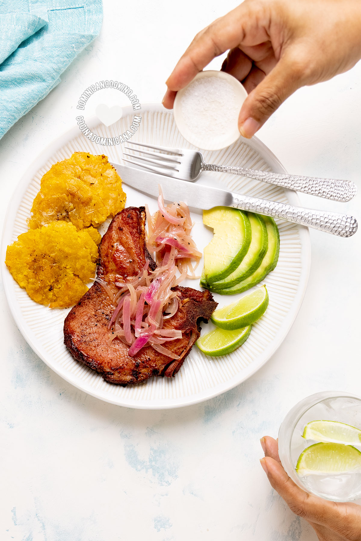 Chuleta fritas (Dominican fried pork chops).