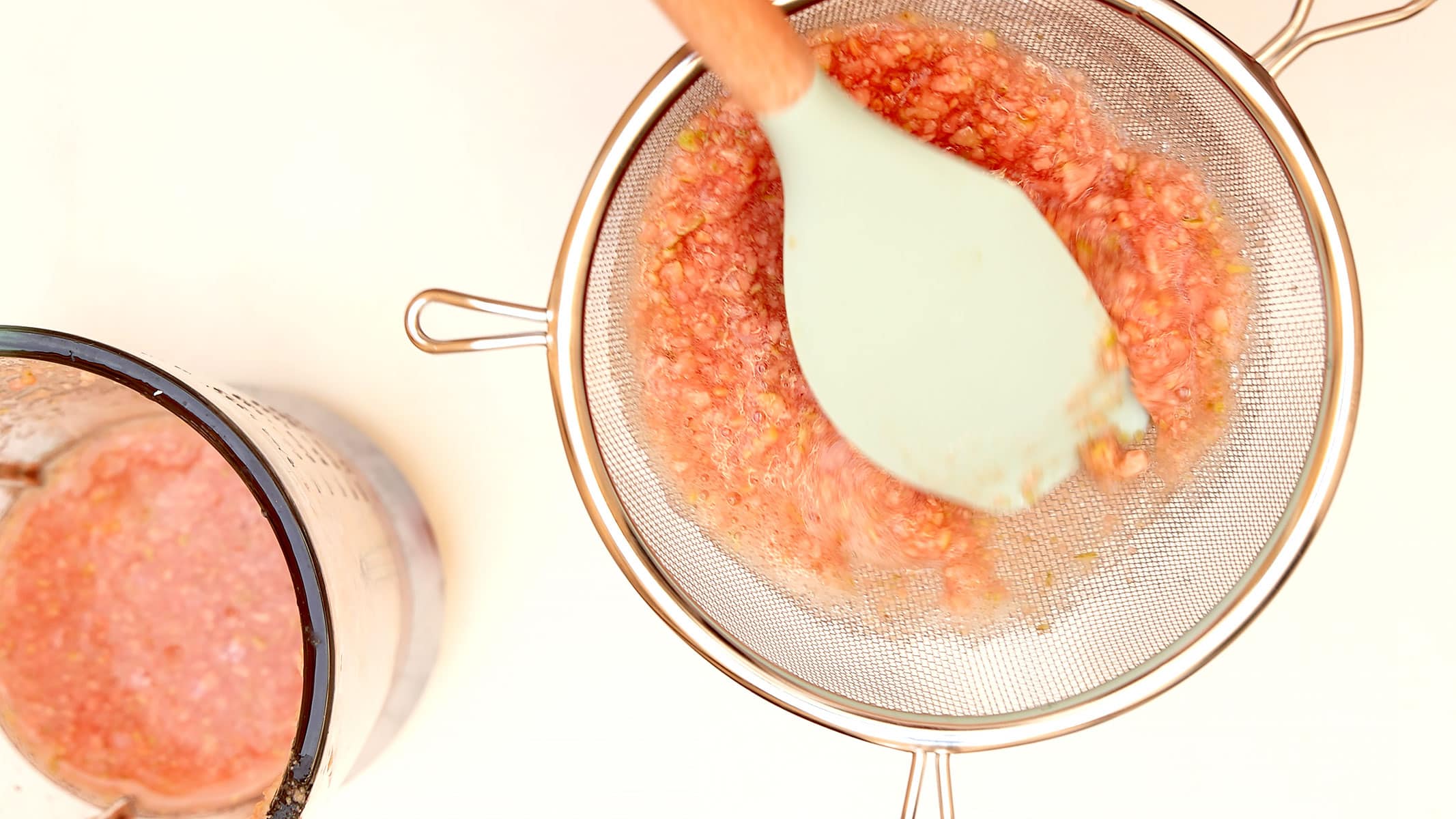 Sieving guava.