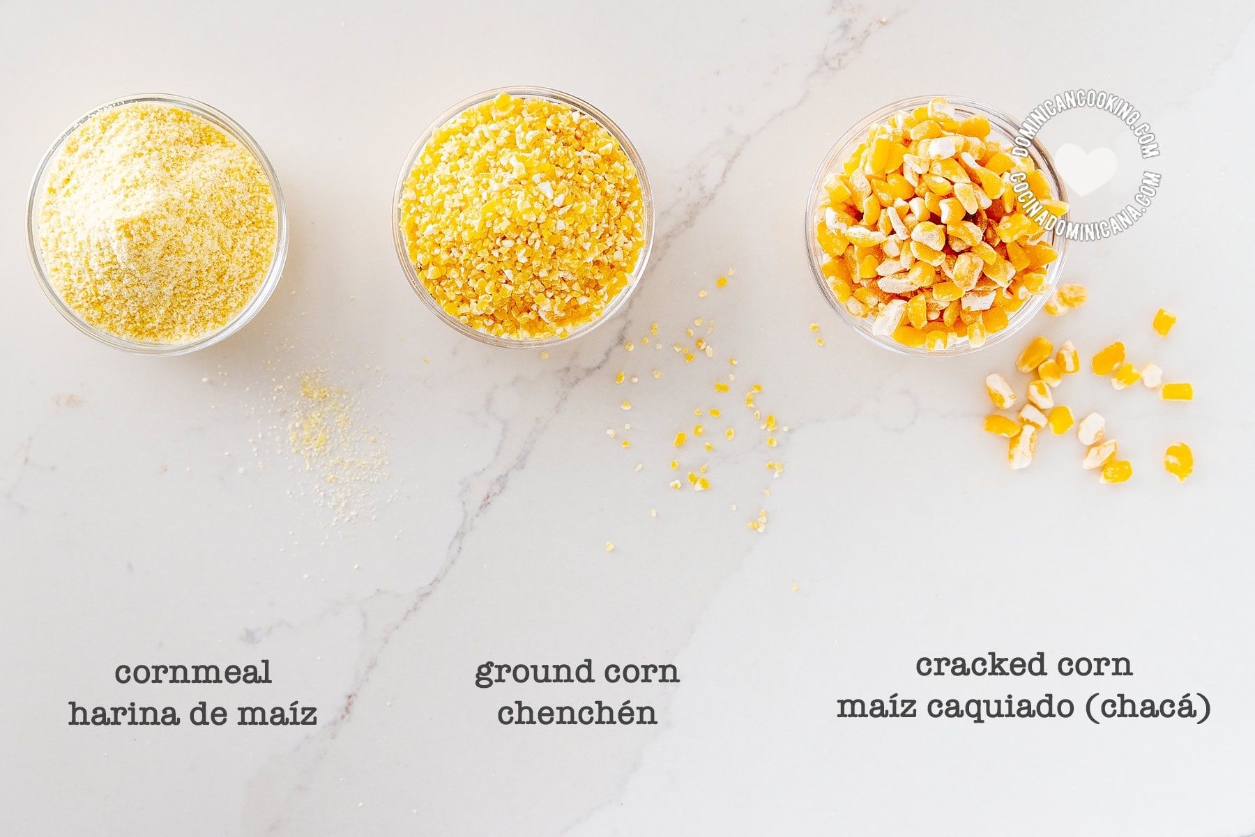 Cornmeal, and ground corn (harina de maíz)