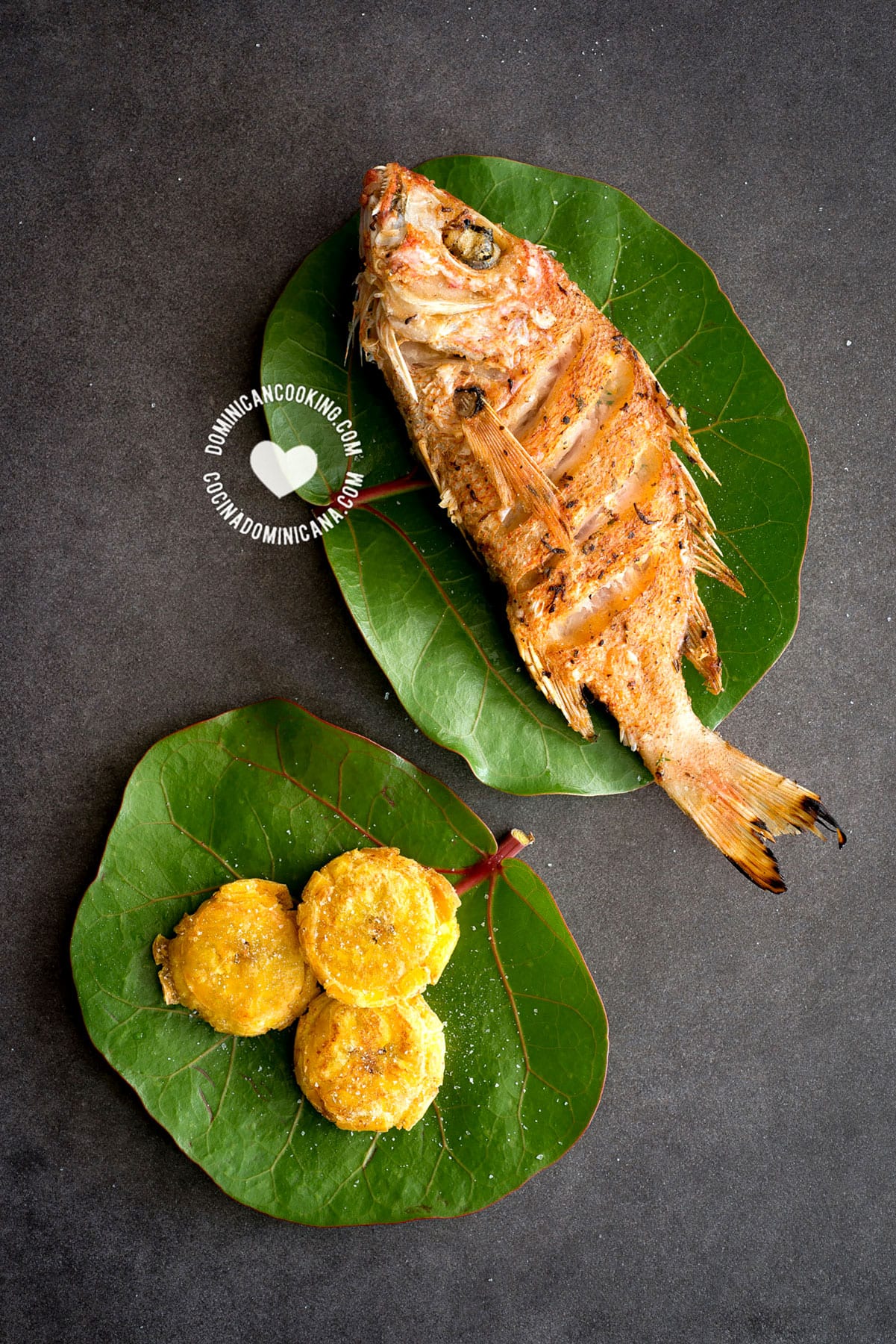 Fried fish with tostones.