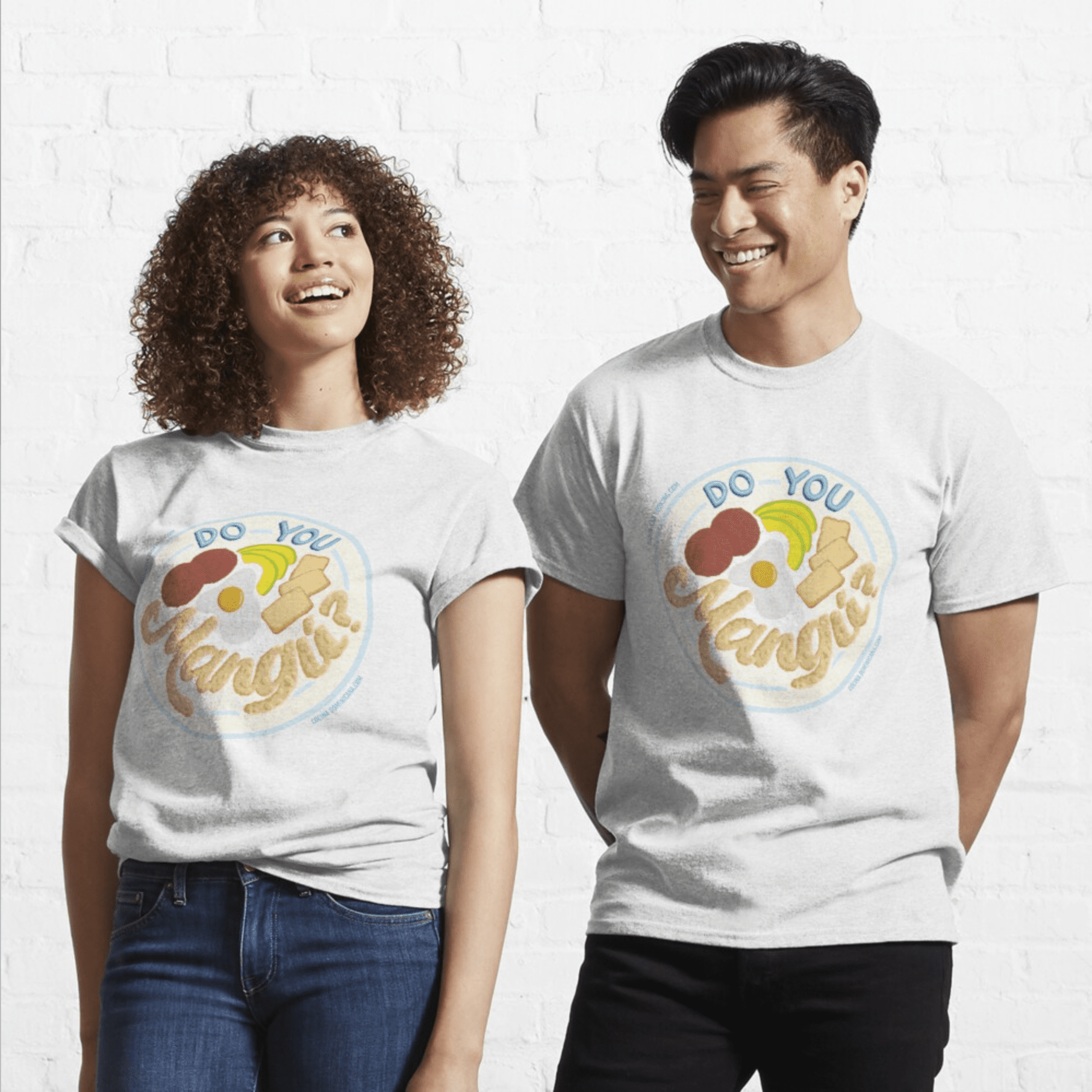 Man and woman with tees