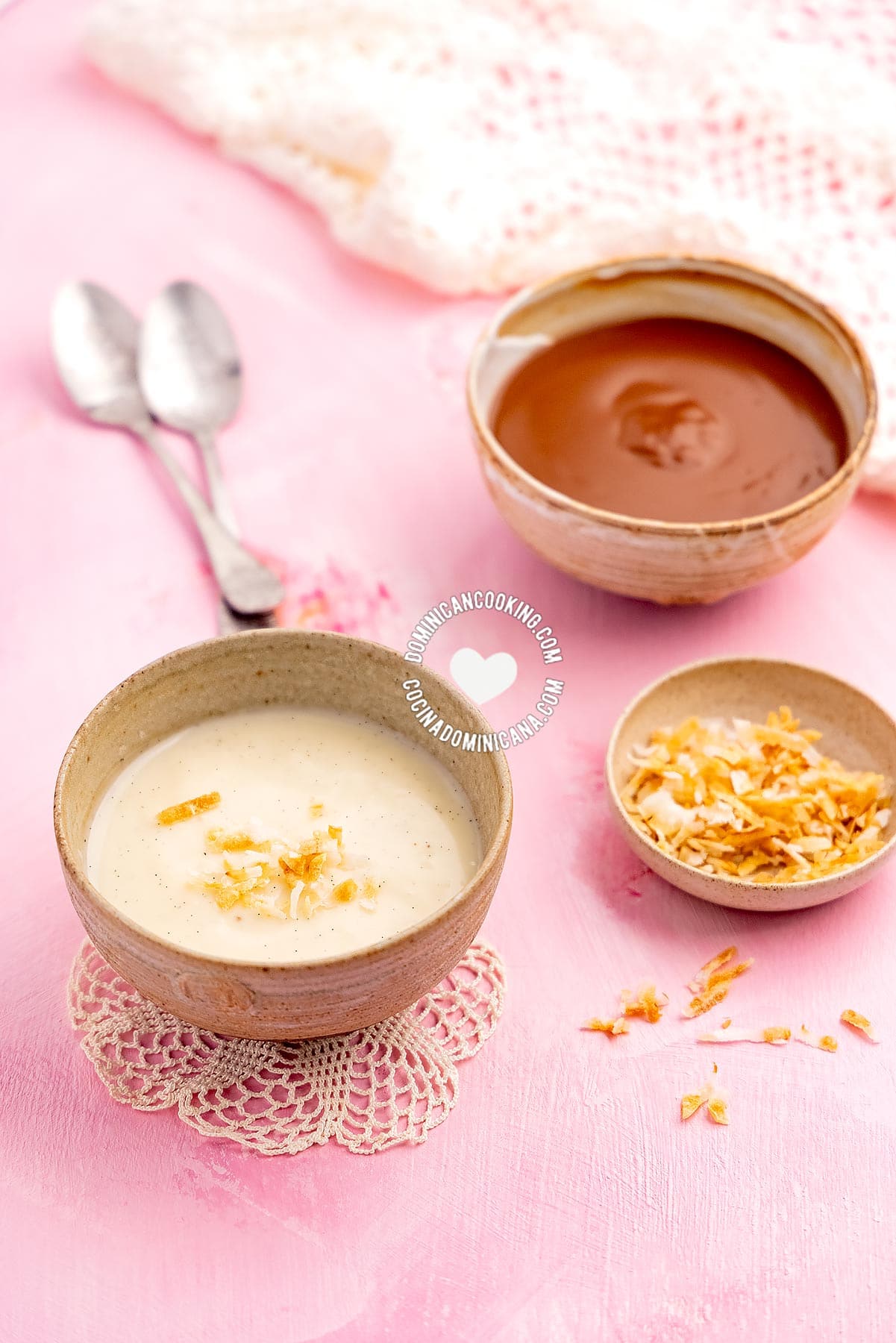 Bowls of Vanilla and Chocolate Maicena Pudding