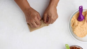 Wrapping pasteles en hoja