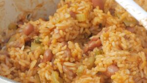 Cooking rice with beans rice