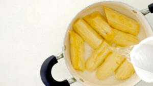 Boiling plantains