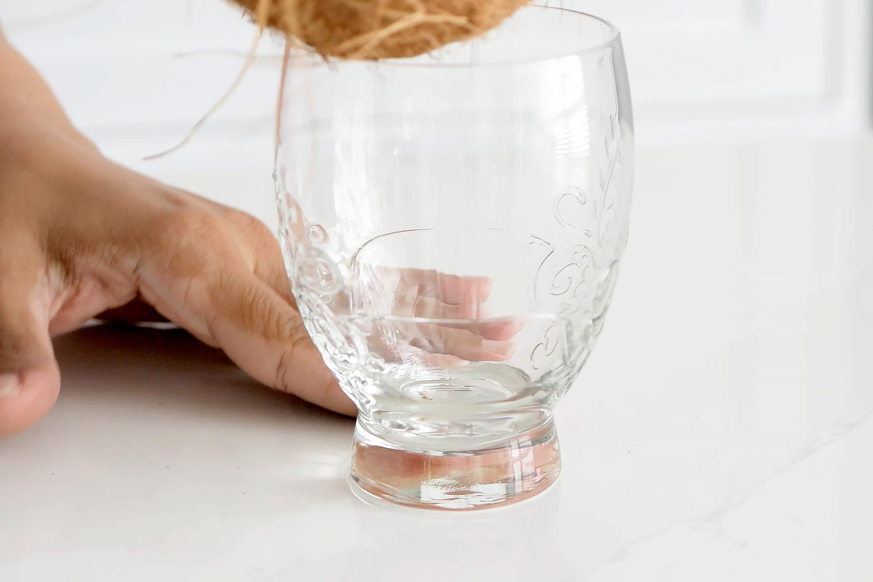Pouring water.
