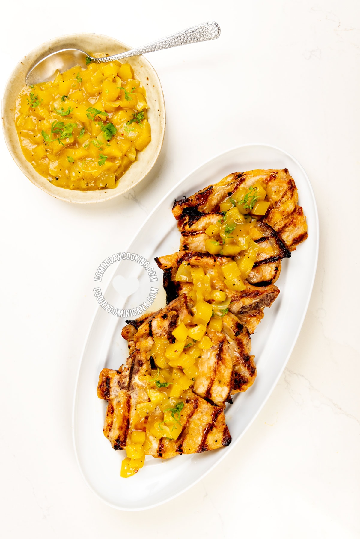 Grilled BBQ with mango sauce
