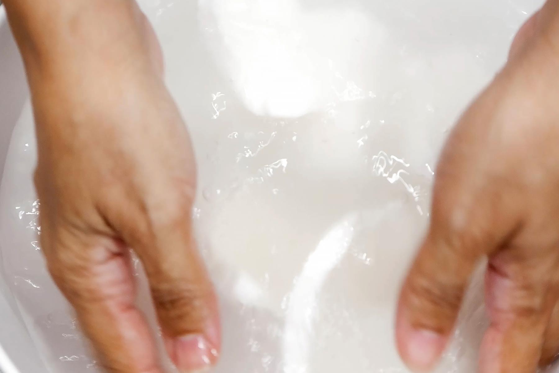 Rinsing coconut