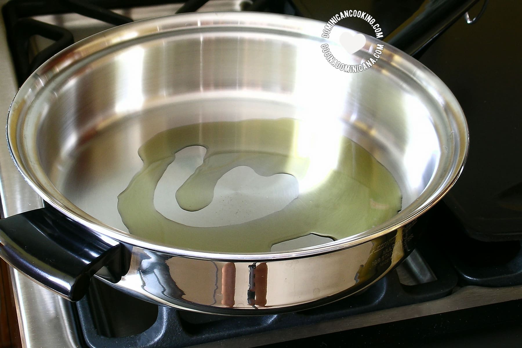 Stainless steel pan.