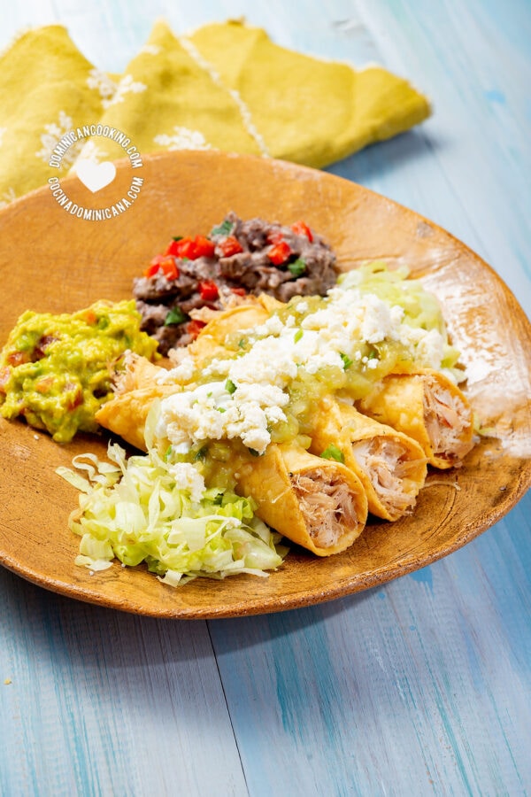 Mexican food on rustic plate