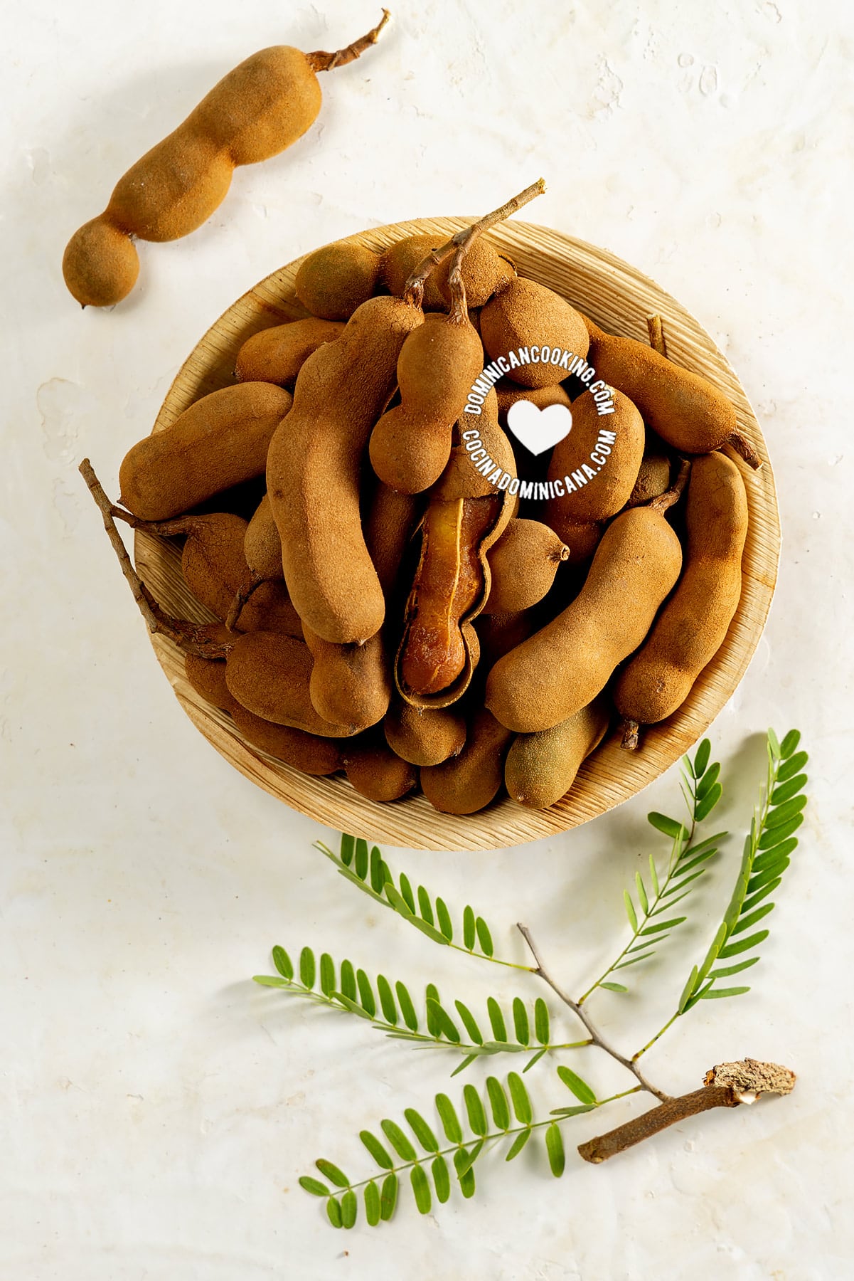 Tamarind fruits (pods and leaves)