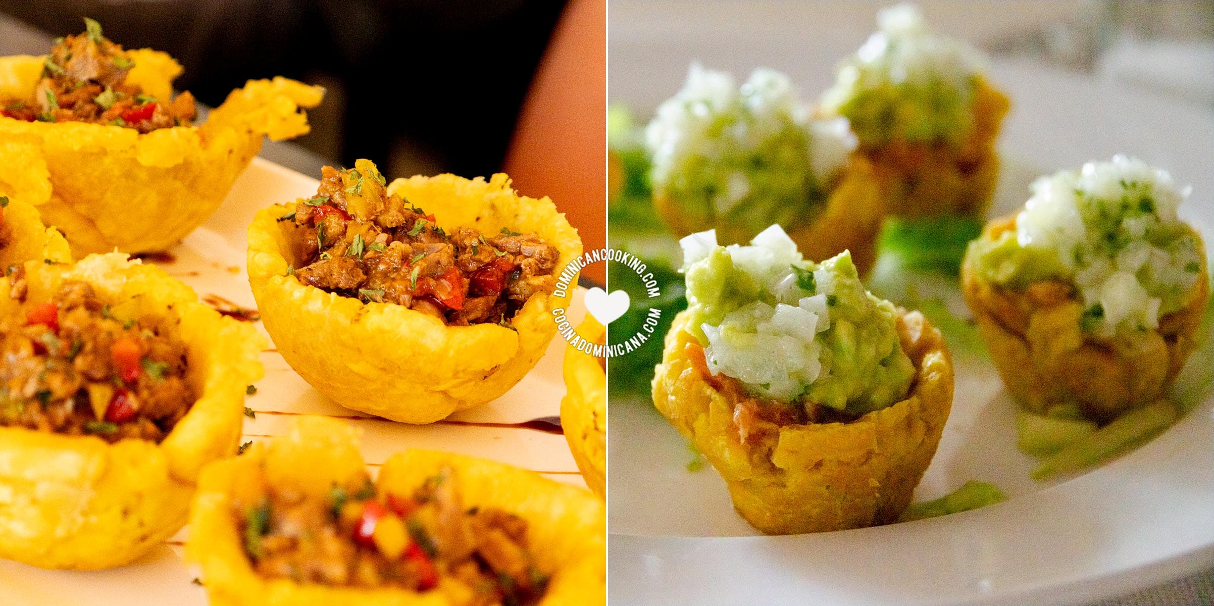 Tostones rellenos.